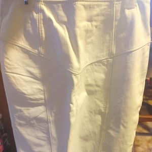 White genuine leather skirt (Size 14)